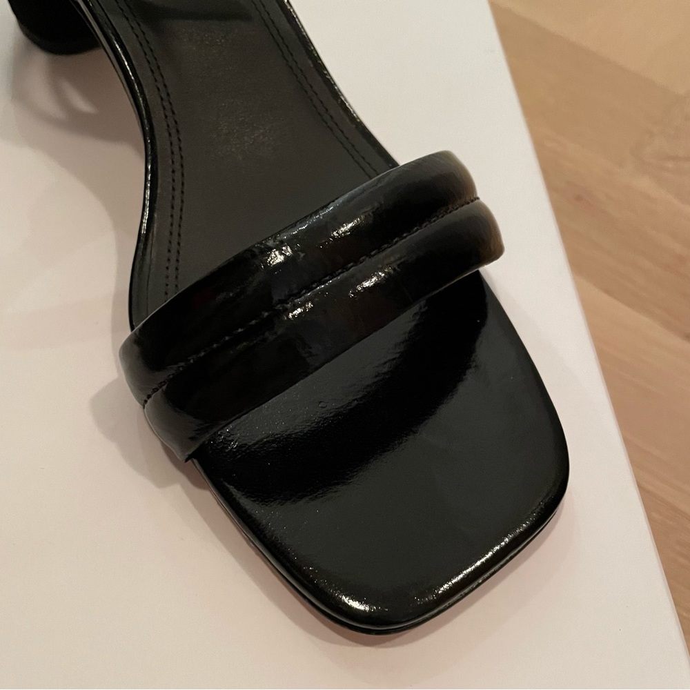 Sandro Black Patent Leather Heeled Sandal EU 40, US 9-9.5 - Picture 6 of 7